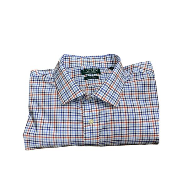 Lauren Ralph Lauren Mens Tall Fit Supima Cotton Button-Down Plaid Shirt 18.5 36/ - Picture 8 of 8